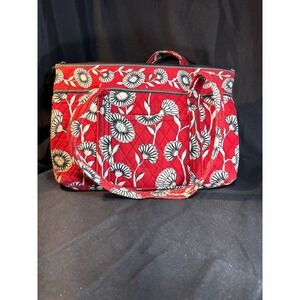 Vera Bradley Quilted Red Floral Satchel Tote Bag Shoulder Bag